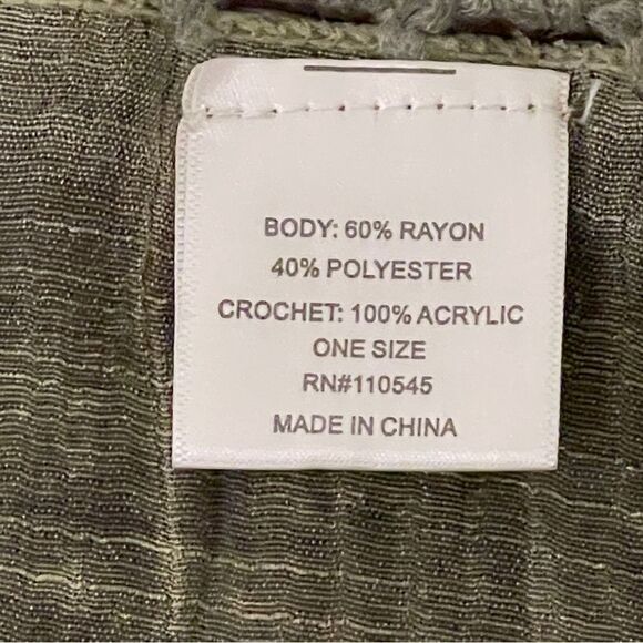 One Size Sleeveless Open Front Flowy Kimono Olive Green - Picture 10 of 10